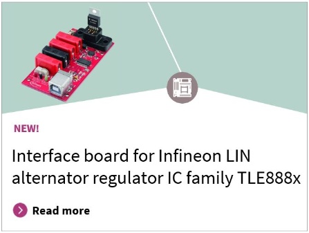 Interface board LIN alternator regulator IC family TLE888x