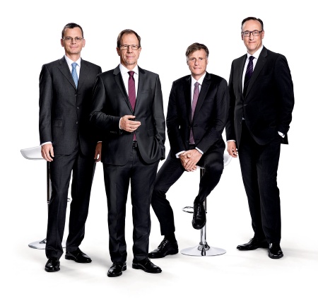 Management Board of Infineon Technologies AG: Dominik Asam, Dr. Reinhard Ploss,  Jochen Hanebeck, Dr. Helmut Gassel (from left)